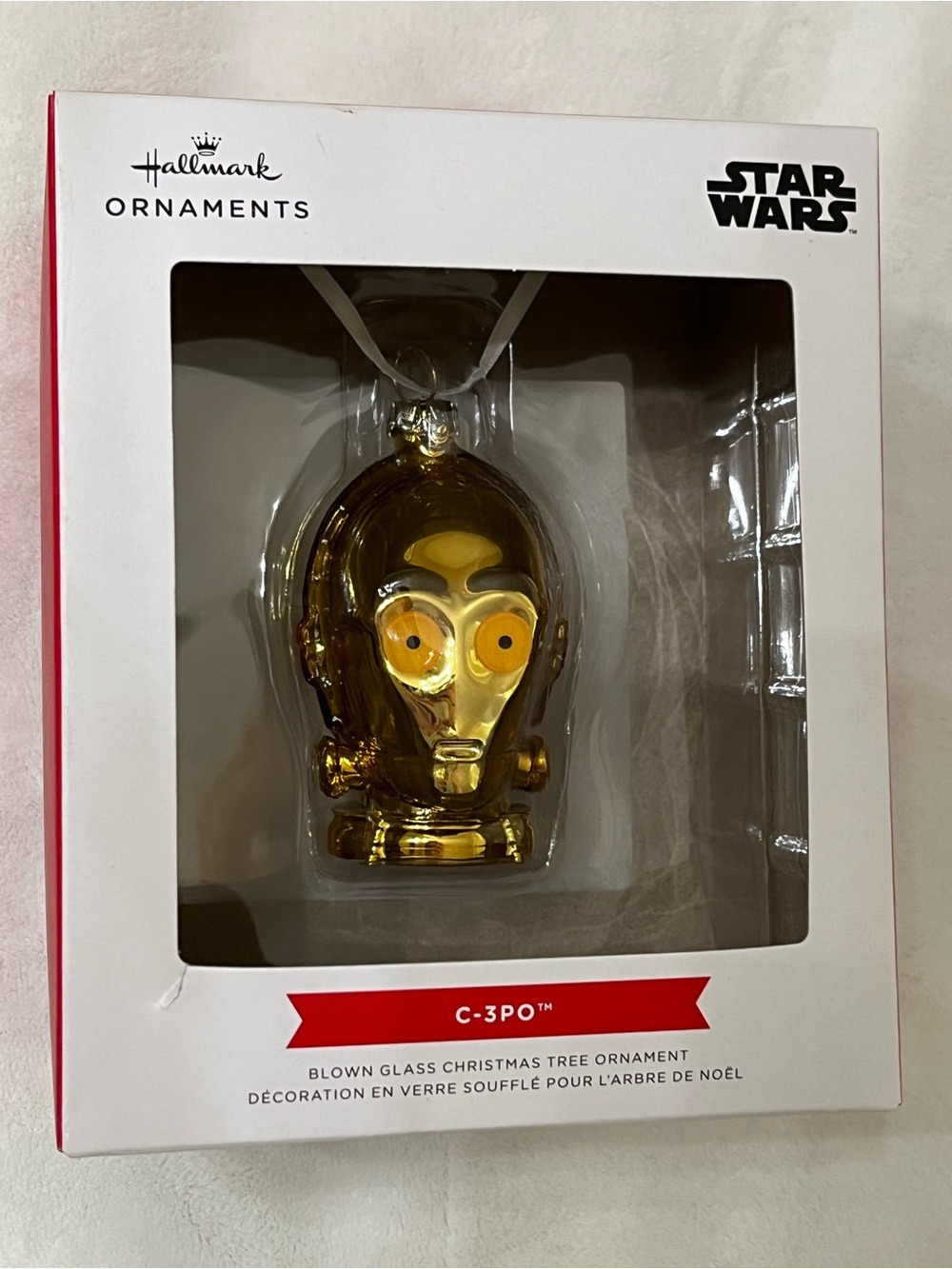 Hallmark Star Wars C-3PO Blown Glass Christmas Tree Ornament NIB
